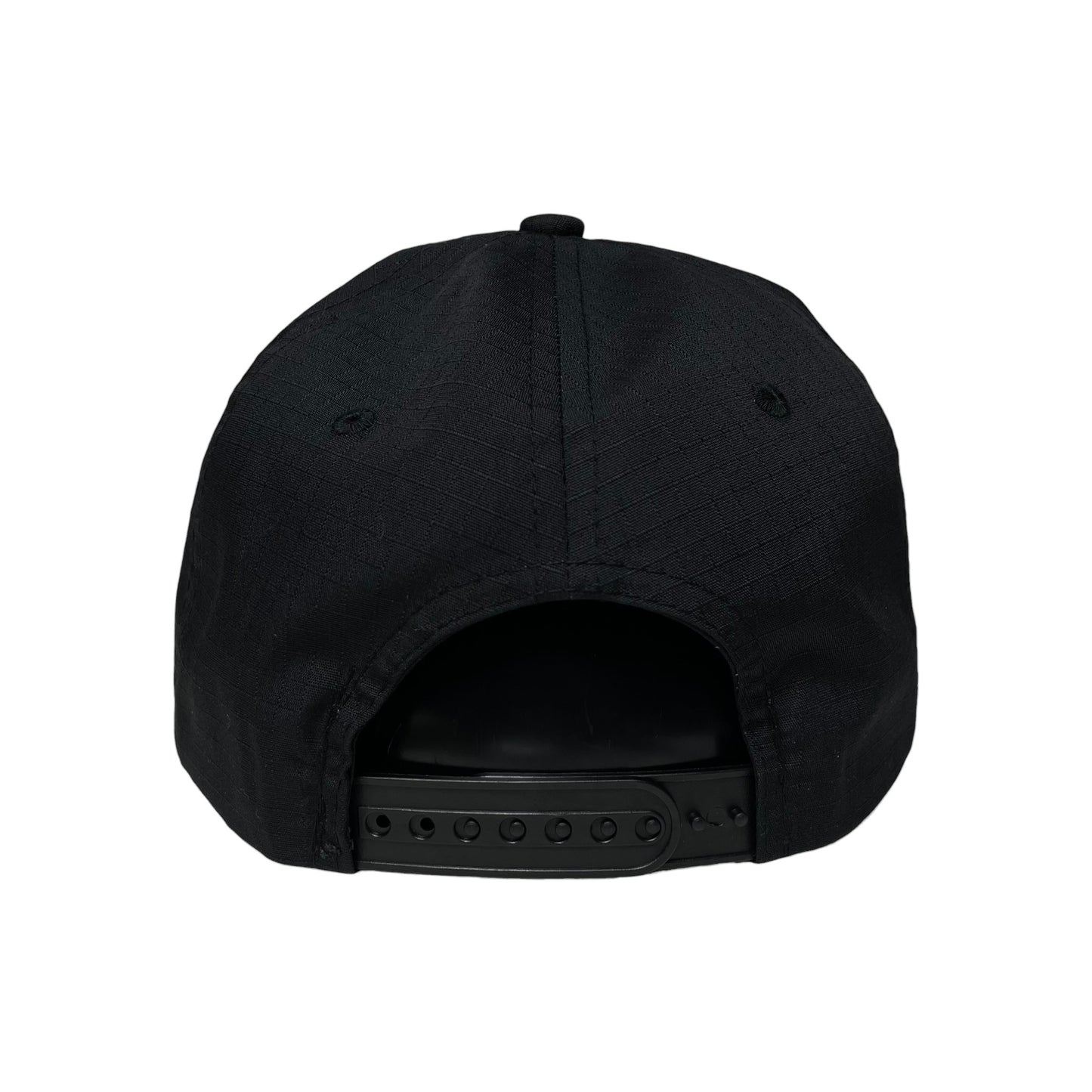 ROABEN Embroidered Black Ripstop Snapback Cap