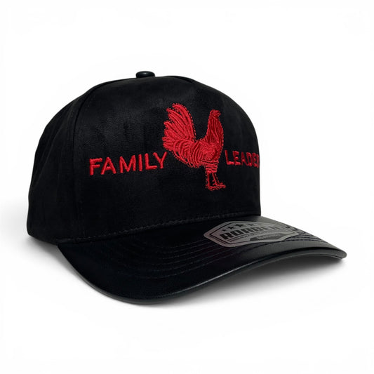 ROABEN Rooster Family Leader Embroidered Suede Baseball Cap
