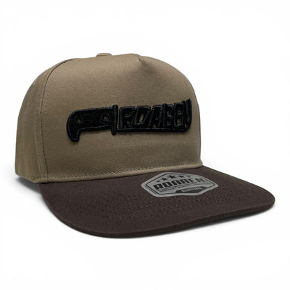 ROABEN 3D Embroidered Khaki Brown Snapback Cap