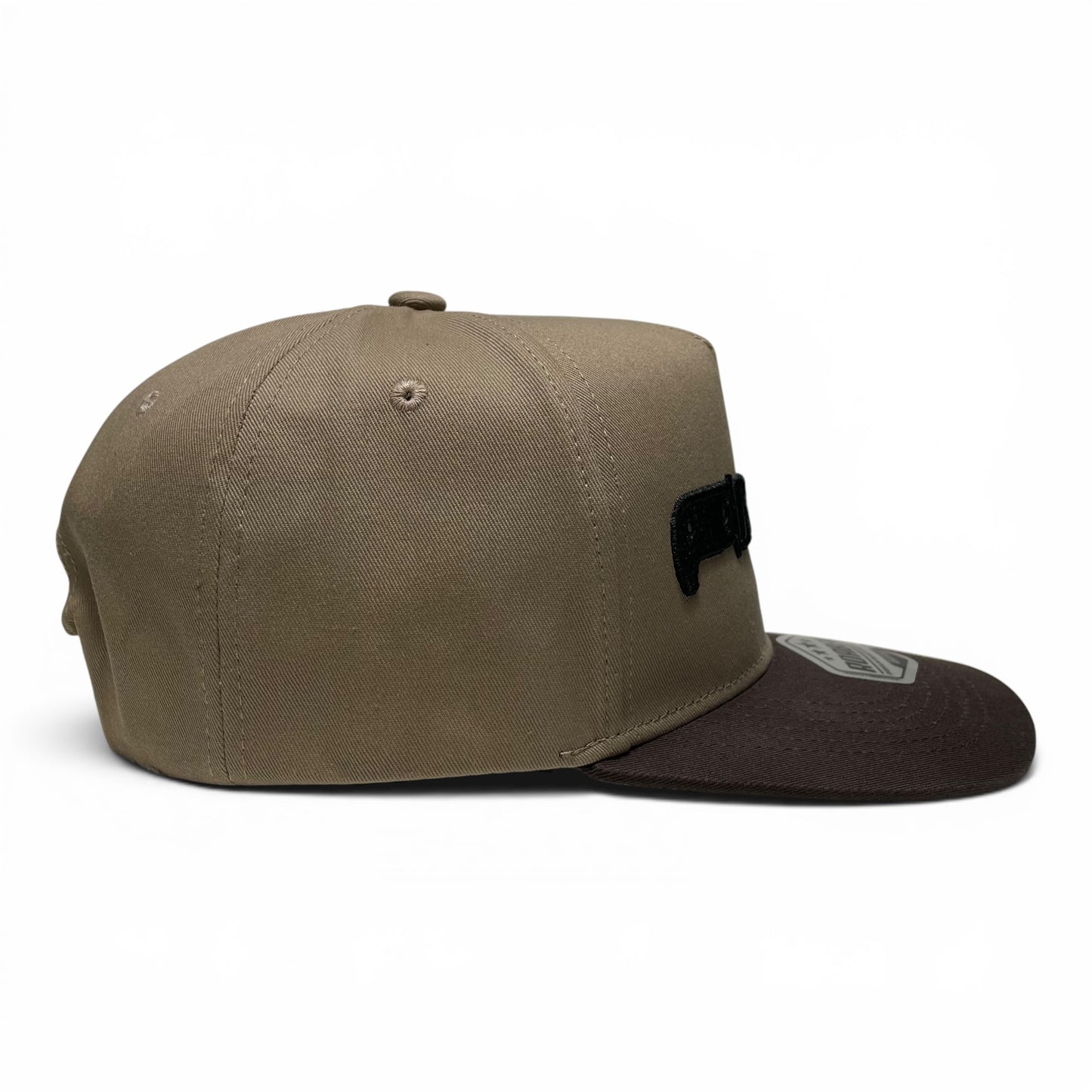 ROABEN 3D Embroidered Khaki Brown Snapback Cap