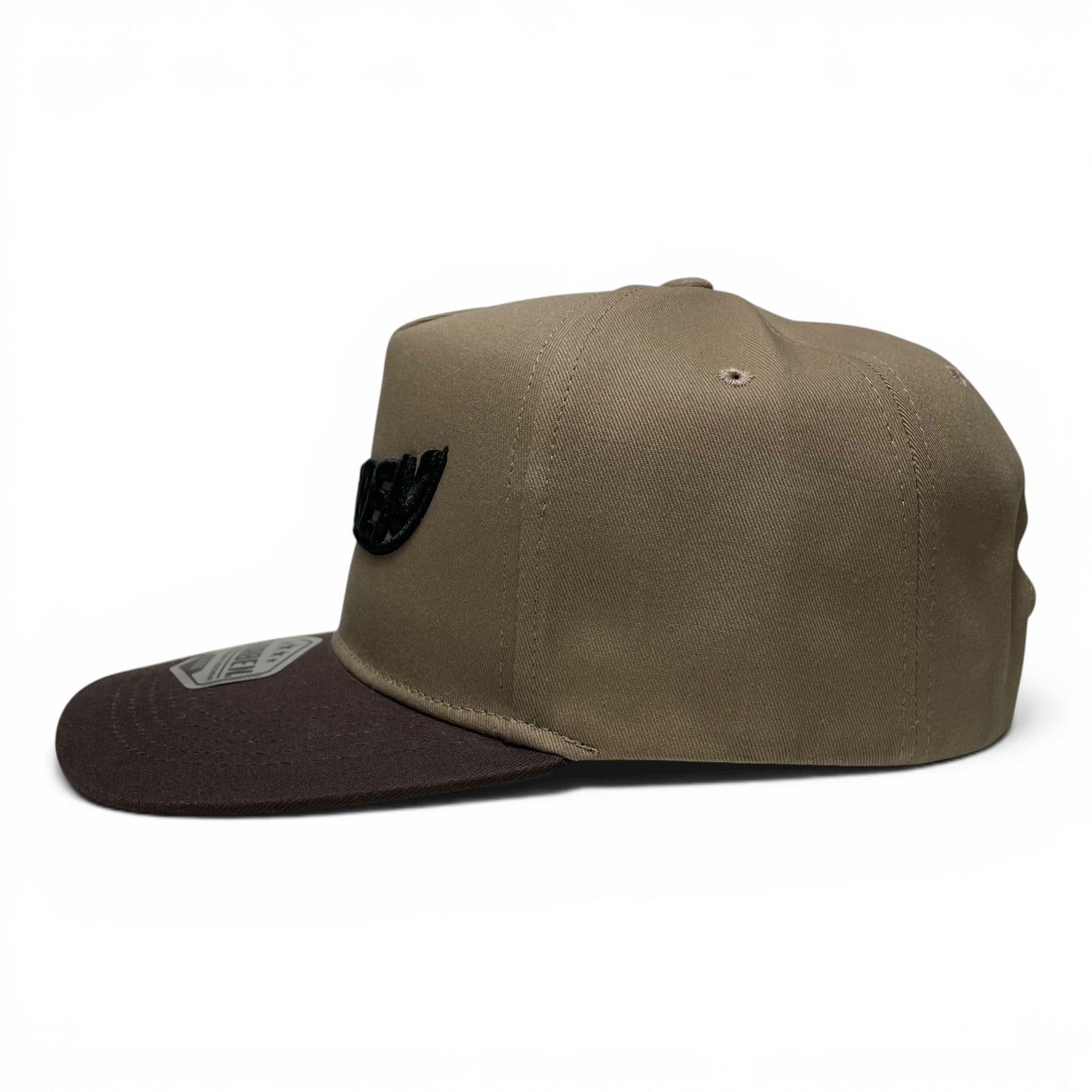 ROABEN 3D Embroidered Khaki Brown Snapback Cap