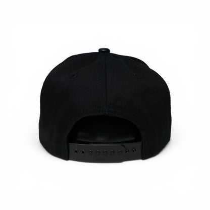 ROABEN El Jefe Rooster Black Baseball Snapback Cap PU Leather Visor