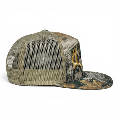 ROABEN Deer Antlers Mexico Flag Camouflage Snapback Hat