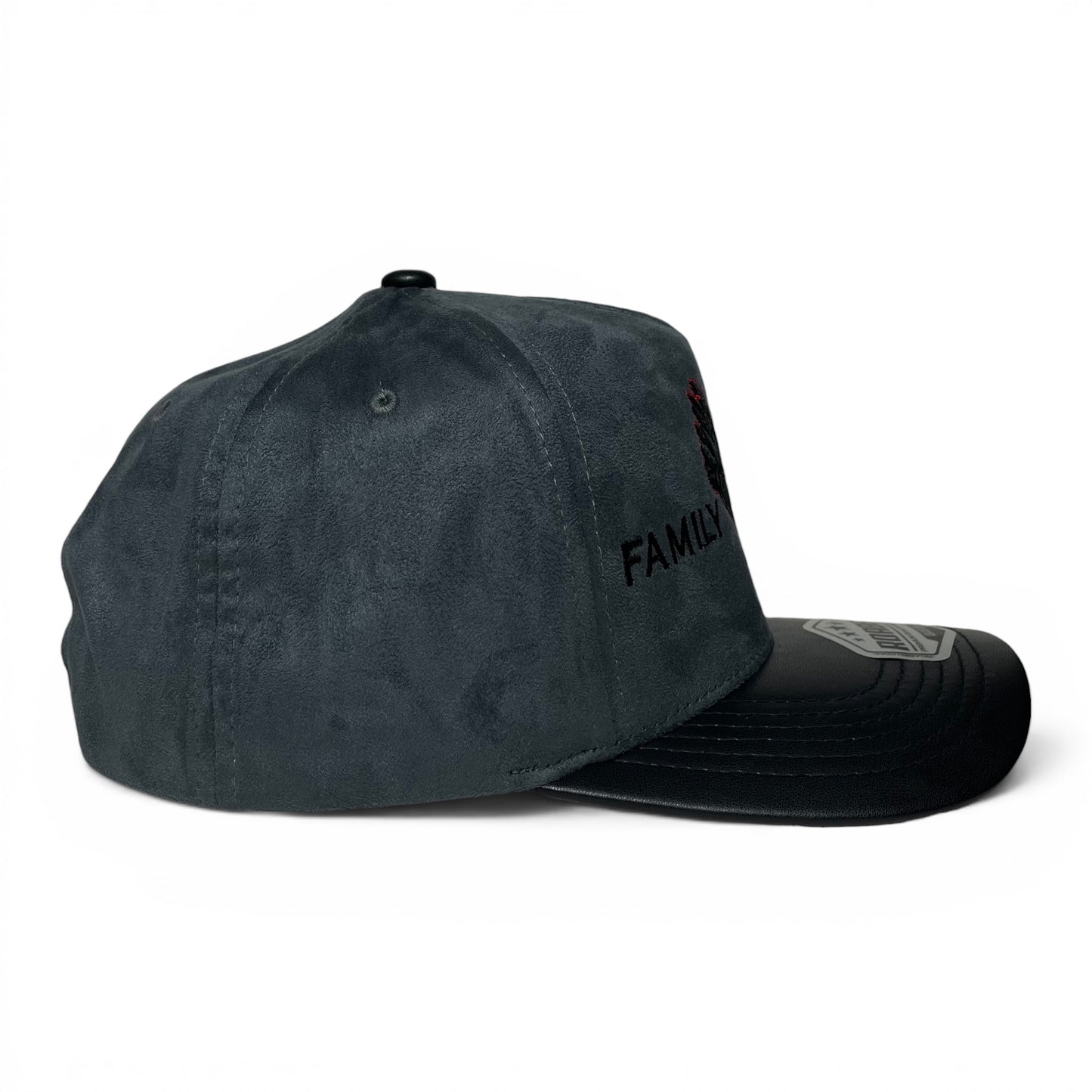 ROABEN Rooster Family Leader Embroidered Gray Suede Baseball Cap