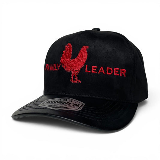 ROABEN Rooster Family Leader Embroidered Suede Baseball Cap